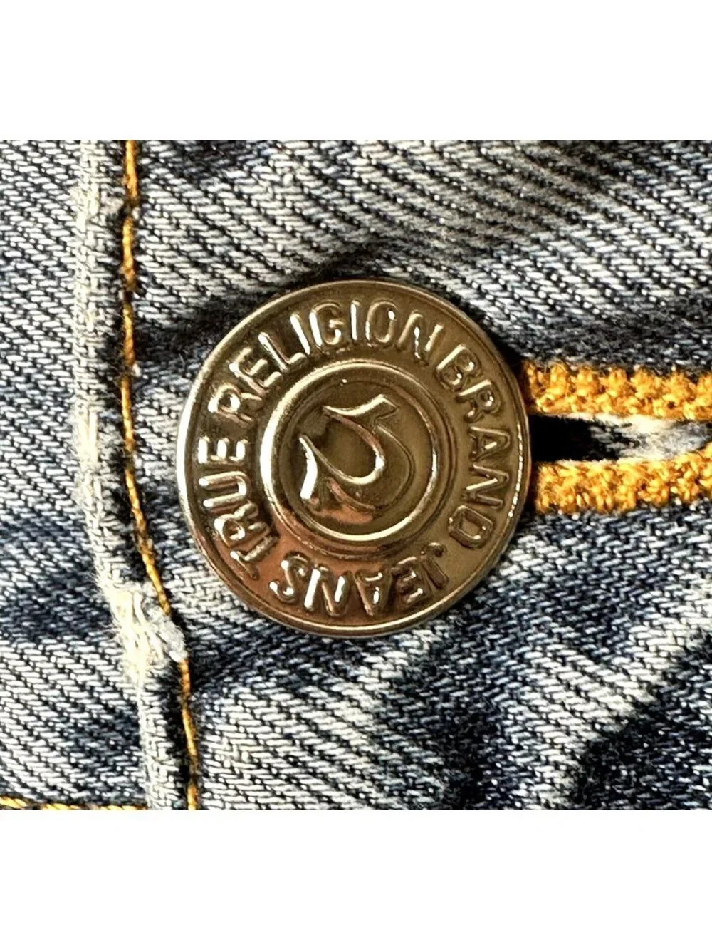 True Religion BOLM Deer Hollow Jeans Men 31 Straight Distressed Blue Flap Pocket